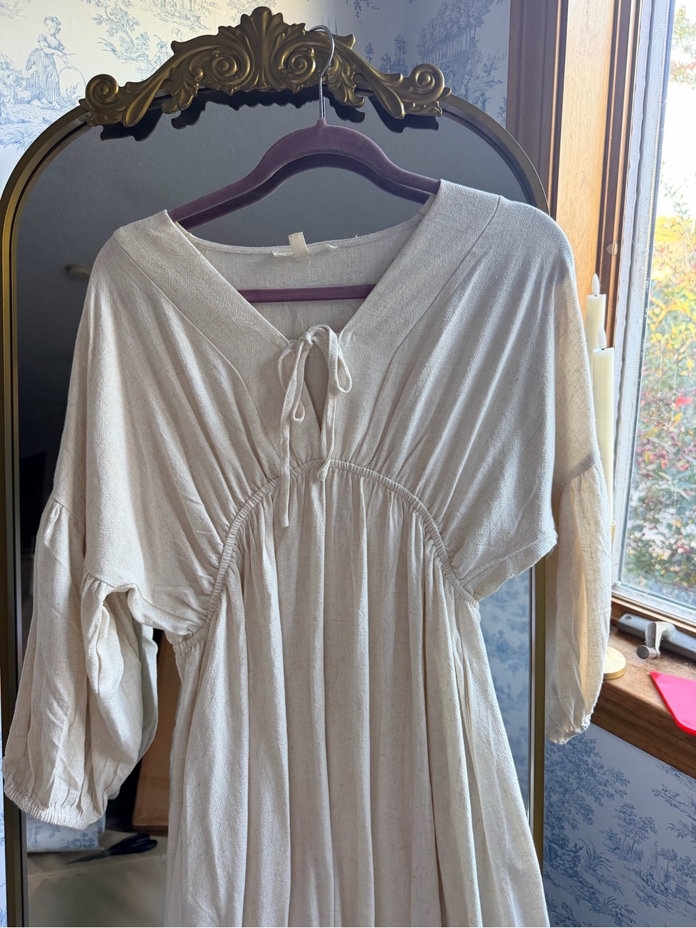 Worth collective hunter linen dress in greige